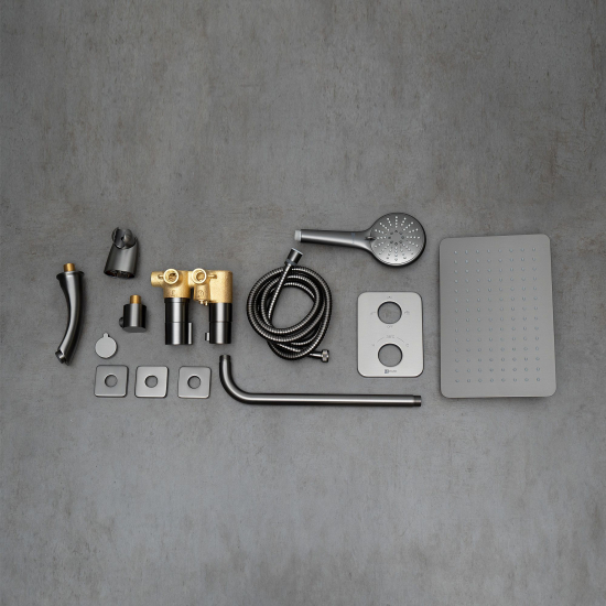 Душевой комплект LEMARK Bronx LM3742GM графит С ВНУТРЕННЕЙ ЧАСТЬЮ