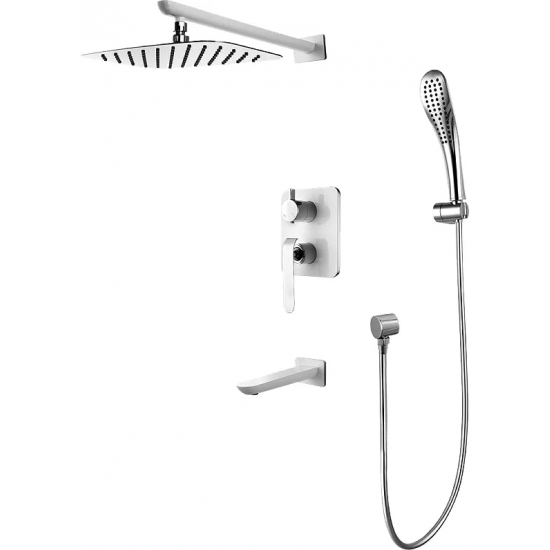 Душевой комплект LEMARK Melange LM4922CW хром / белый С ВНУТРЕННЕЙ ЧАСТЬЮ