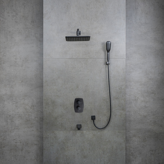 Душевой комплект LEMARK Ursus LM7242BL чёрный С ВНУТРЕННЕЙ ЧАСТЬЮ
