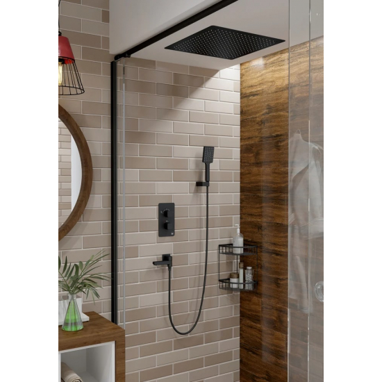 Душевой комплект встраиваемый термостатический TIMO Petruma SX-5019/03SM чёрный С ВНУТРЕННЕЙ ЧАСТЬЮ