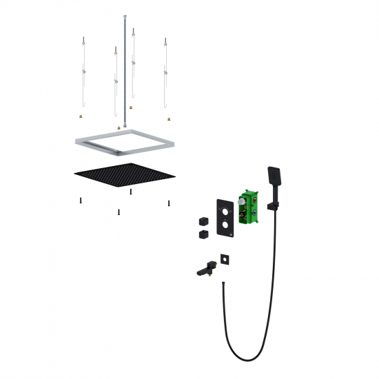 Душевой комплект встраиваемый термостатический TIMO Petruma SX-5019/03SM чёрный С ВНУТРЕННЕЙ ЧАСТЬЮ