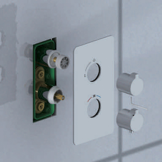 Душевой комплект встраиваемый термостатический TIMO Petruma SX-5019/03SM чёрный С ВНУТРЕННЕЙ ЧАСТЬЮ