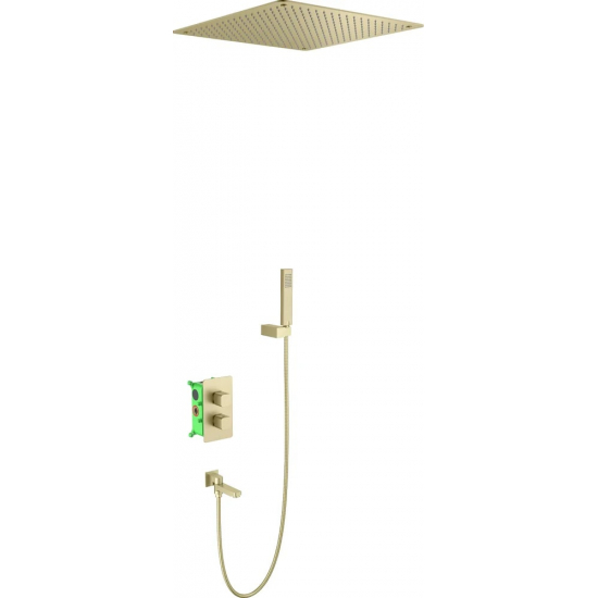 Душевой комплект встраиваемый термостатический TIMO Petruma SX-5019/17SM золото С ВНУТРЕННЕЙ ЧАСТЬЮ