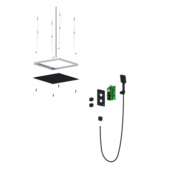 Душевой комплект встраиваемый термостатический TIMO Petruma SX-5029/03SM чёрный С ВНУТРЕННЕЙ ЧАСТЬЮ