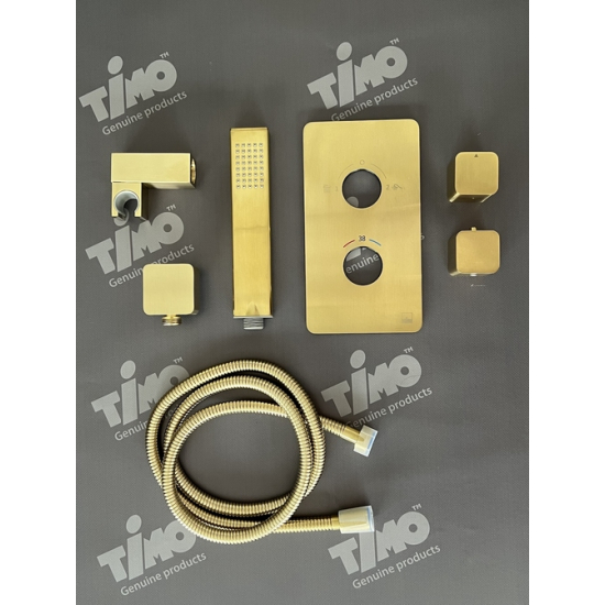 Душевой комплект встраиваемый термостатический TIMO Petruma SX-5029/17SM золото С ВНУТРЕННЕЙ ЧАСТЬЮ