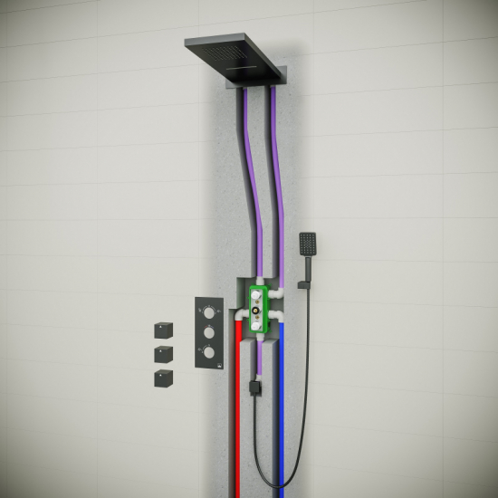 Душевой комплект встраиваемый термостатический TIMO Petruma SX-5039/00SM С ВНУТРЕННЕЙ ЧАСТЬЮ