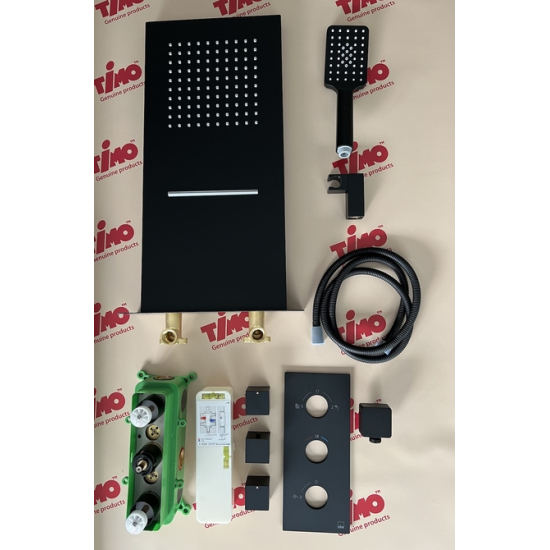 Душевой комплект встраиваемый термостатический TIMO Petruma SX-5039/03SM чёрный С ВНУТРЕННЕЙ ЧАСТЬЮ