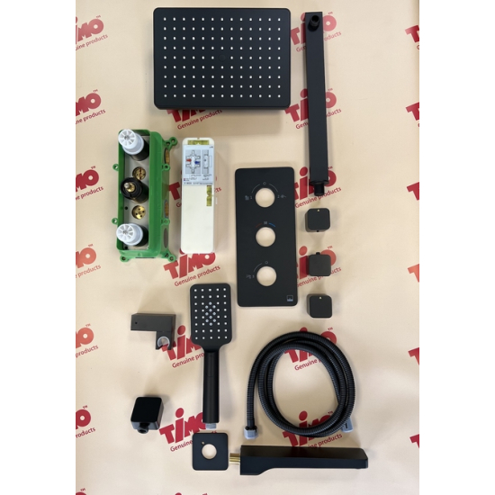 Душевой комплект встраиваемый термостатический TIMO Petruma SX-5049/03SM чёрный С ВНУТРЕННЕЙ ЧАСТЬЮ