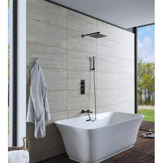 Душевой комплект встраиваемый термостатический TIMO Petruma SX-5049/03SM чёрный С ВНУТРЕННЕЙ ЧАСТЬЮ