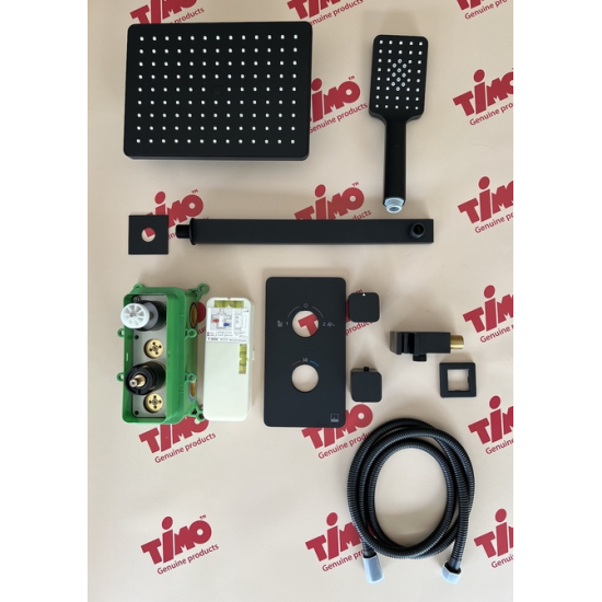 Душевой комплект встраиваемый термостатический TIMO Petruma SX-5059/03SM чёрный С ВНУТРЕННЕЙ ЧАСТЬЮ