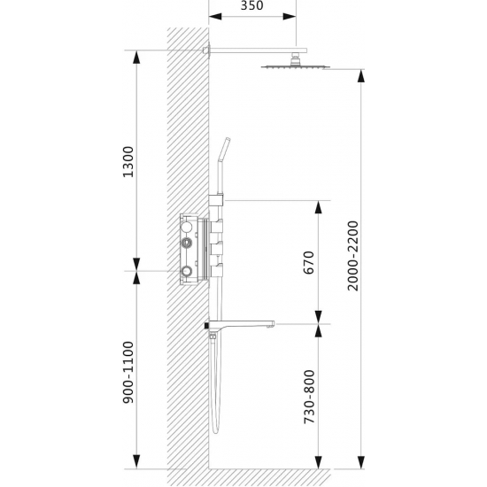 Душевой комплект встраиваемый термостатический TIMO Petruma SX-5149/00SM С ВНУТРЕННЕЙ ЧАСТЬЮ