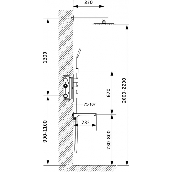 Душевой комплект встраиваемый термостатический TIMO Petruma SX-5149/03SM чёрный С ВНУТРЕННЕЙ ЧАСТЬЮ