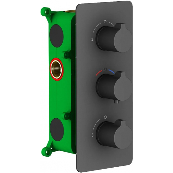 Душевой комплект встраиваемый термостатический TIMO Petruma SX-5149/03SM чёрный С ВНУТРЕННЕЙ ЧАСТЬЮ