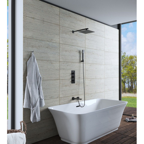 Душевой комплект встраиваемый термостатический TIMO Petruma SX-5149/03SM чёрный С ВНУТРЕННЕЙ ЧАСТЬЮ