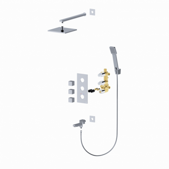 Душевой комплект встраиваемый термостатический TIMO Tetra-Thermo SX-0199/00SM С ВНУТРЕННЕЙ ЧАСТЬЮ