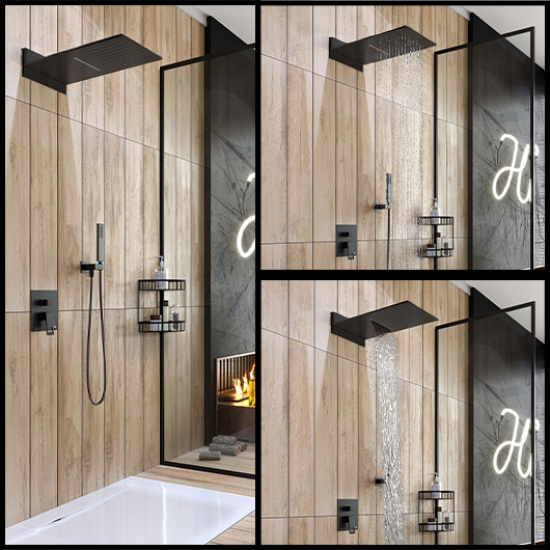 Душевой комплект встраиваемый TIMO Briana SX-7139/03SM чёрный С ВНУТРЕННЕЙ ЧАСТЬЮ