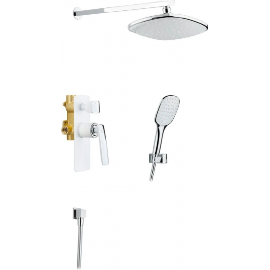 Душевой комплект встраиваемый TIMO Helmi SX-4069/00-16SM белый / хром С ВНУТРЕННЕЙ ЧАСТЬЮ