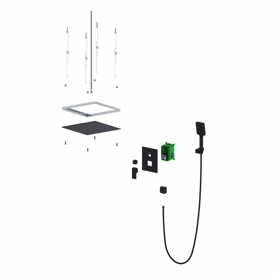 Душевой комплект встраиваемый TIMO Selene SX-2029/03SM чёрный С ВНУТРЕННЕЙ ЧАСТЬЮ