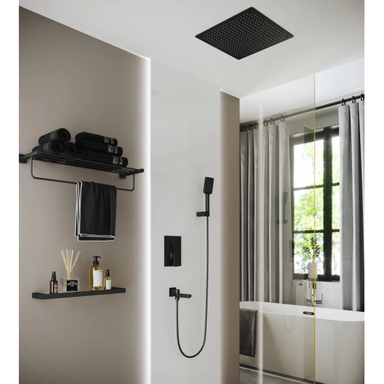 Душевой комплект встраиваемый TIMO Selene SX-2039/03SM чёрный С ВНУТРЕННЕЙ ЧАСТЬЮ