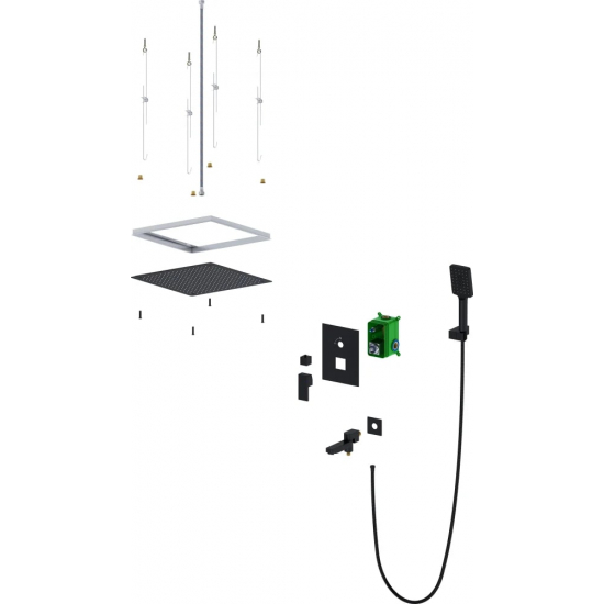 Душевой комплект встраиваемый TIMO Selene SX-2039/03SM чёрный С ВНУТРЕННЕЙ ЧАСТЬЮ