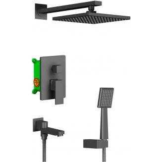 Душевой комплект встраиваемый TIMO Selene SX-3069/03SM чёрный С ВНУТРЕННЕЙ ЧАСТЬЮ