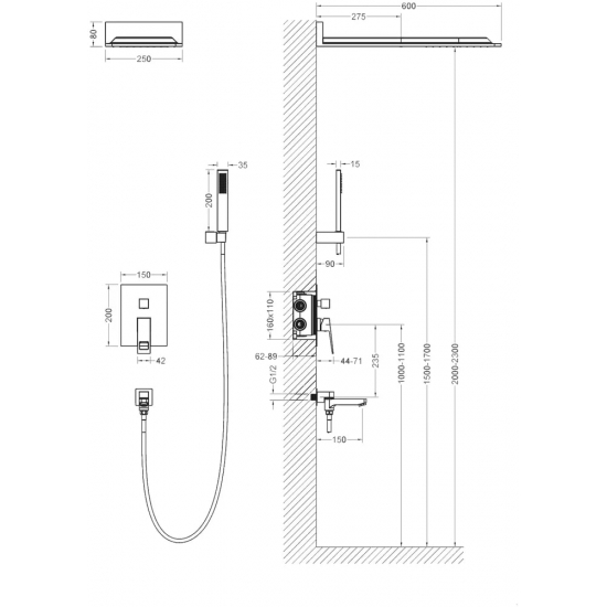 Душевой комплект встраиваемый встраиваемый TIMO Briana SX-7119/00SM С ВНУТРЕННЕЙ ЧАСТЬЮ