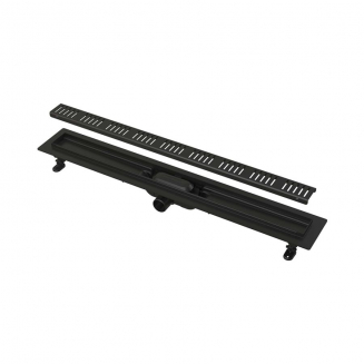 Душевой лоток ALCA PLAST APZ10BLACK-550M с решеткой и опорами