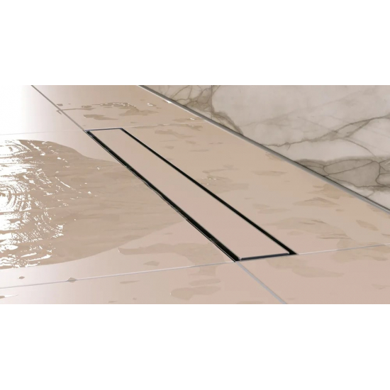 Душевой лоток АНИ ПЛАСТ TL1065 решетка МОЛ под плитку 650х62 мм, матовая, комбинированный затвор