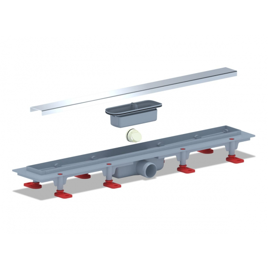 Душевой лоток АНИ ПЛАСТ TL1165G решётка ШТИЛЬ 650х62 мм. глянцевая, комбинированный затвор