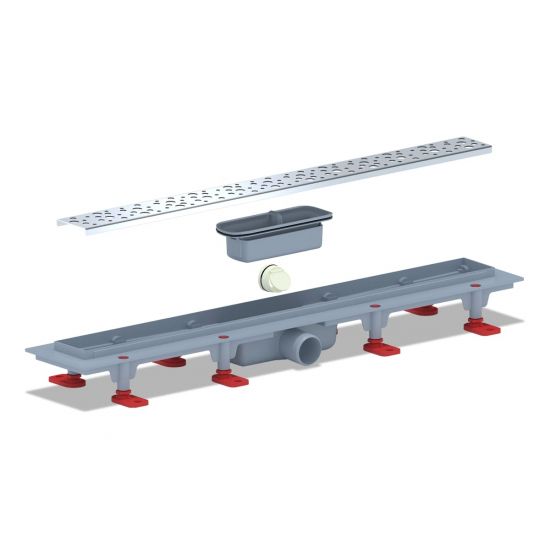 Душевой лоток АНИ ПЛАСТ TL1365G решётка БРИЗ 650х62 мм. глянцевая, комбинированный затвор