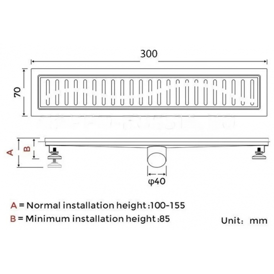 Душевой лоток GAPPO G83007-3 70x300 комбинированный затвор