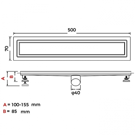 Душевой лоток GAPPO G85007-4 70x500 комбинированный затвор