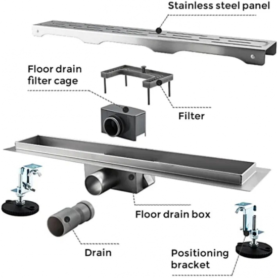 Душевой лоток GAPPO G86007-1 70x600 комбинированный затвор