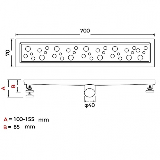 Душевой лоток GAPPO G87007-2 70x700 комбинированный затвор