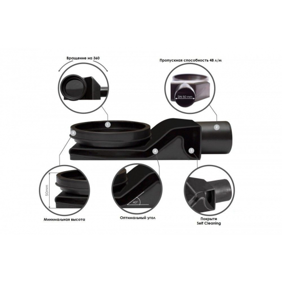 Душевой лоток Pestan Confluo Slim Line 450+ хром