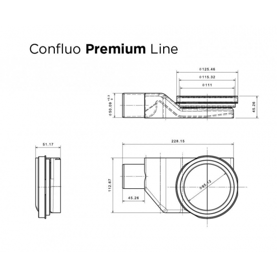 Душевой лоток Pestan Premium Gold Line 550 золото
