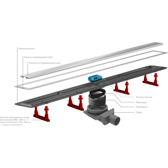 Душевой лоток Pestan Premium Line 850 хром