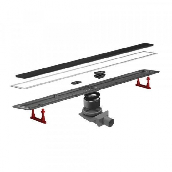 Душевой лоток Pestan Premium Line Black Glass 300 чёрный/хром