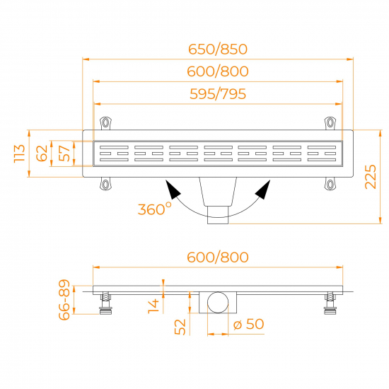 Душевой лоток RGW Drain Leo-20 80 см