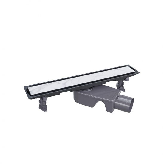 Душевой лоток RGW SDR-22B 40 см, решетка под плитку, чёрный