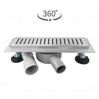 Душевой лоток САНАКС 00036 300х70 линейный, горизонтальный, с зазором под плитку нержавеющая сталь