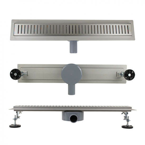 Душевой лоток САНАКС 00039 600х70 линейный, горизонтальный, с зазором под плитку нержавеющая сталь