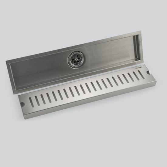 Душевой лоток САНАКС 00047 400х100 с зазором под плитку с гидрозатвором нержавеющая сталь