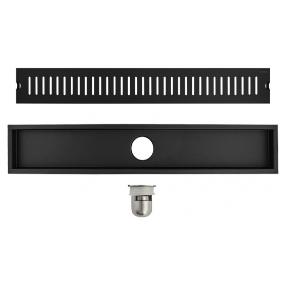 Душевой лоток САНАКС 00049-B 600х100 с зазором под плитку с гидрозатвором нержавеющая сталь чёрный