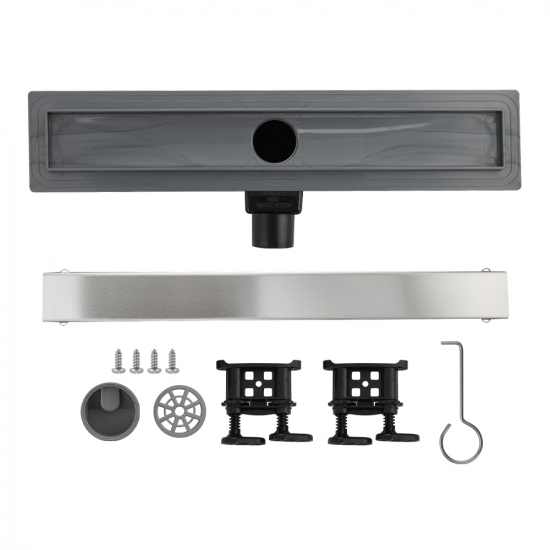 Душевой лоток САНАКС 33038 500x62 линейный, с площадкой под плитку, нержавеющая сталь, пластик АБС