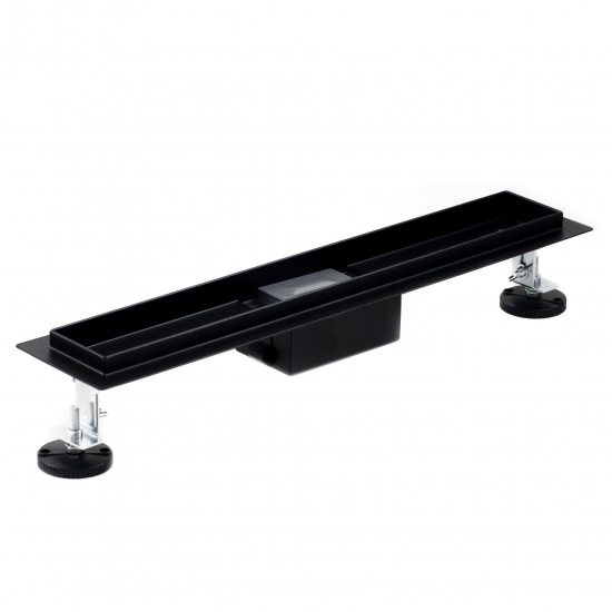 Душевой лоток SANTREK AQUA A-70600 BLACK с решеткой и опорами