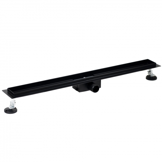 Душевой лоток SANTREK AQUA A-70800 BLACK с решеткой и опорами