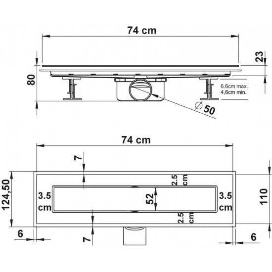 Душевой лоток VINCEA Say Anzer 70 см, сатин