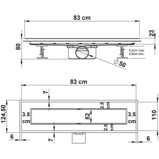 Душевой лоток VINCEA Say Anzer 80 см, сатин