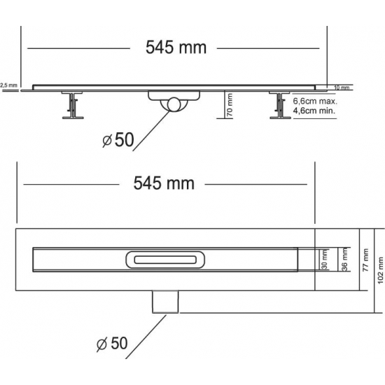 Душевой лоток VINCEA Say Carmine 50 см, хром